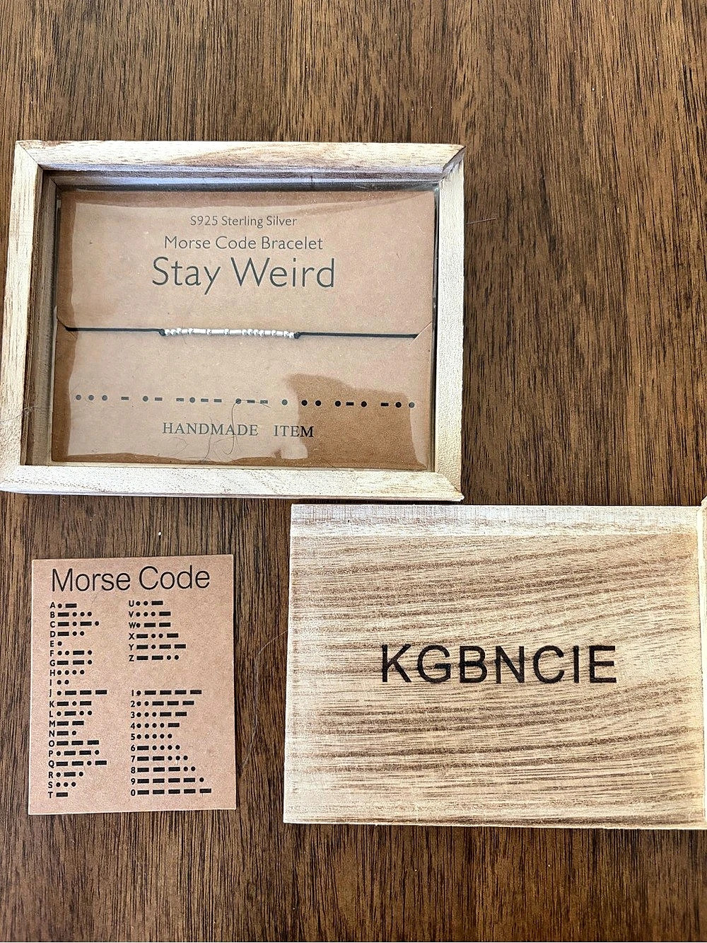 KGBNCIE Stay Weird Morse Code Bracelet Sterling Silver Bracelet NWT